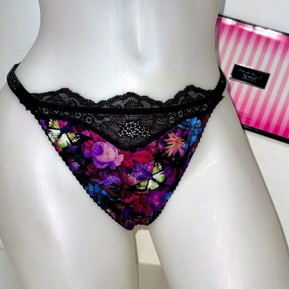 🔥Victoria Secret floral panty thong SZ Medium NEW - Picture 1 of 5